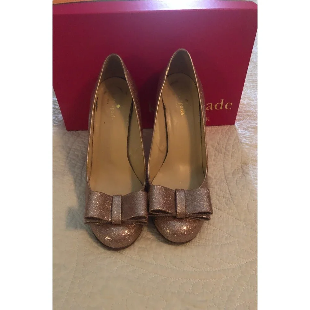 Kate Spade pink rose gold sparkle Heels